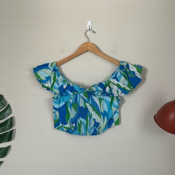 Anthropologie Maeve Ruffle-Sleeve Cropped Blouse - Picture 5 of 9